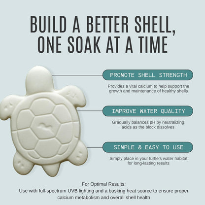 Shellstrong Premium Calcium Block for Aquatic Turtle - Slow Release Water Tank Conditioner - Cuttlebone for Aquarium - Turtle Tank Accessories - 20 Gallon Aquatic Tank Treatment (3 Calcium Blocks)