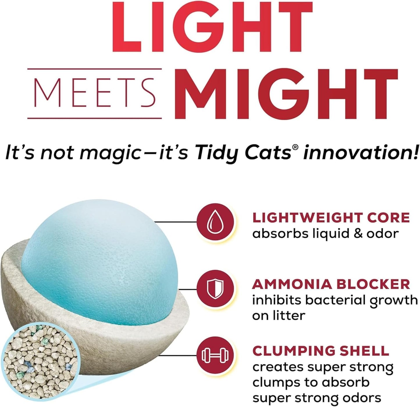 Purina Tidy Cats LightWeight 24/7 Performance Odor control, Multi-Cat, Clumping, 99.9 Percent Dust Free Cat Litter - 17 lb. Box