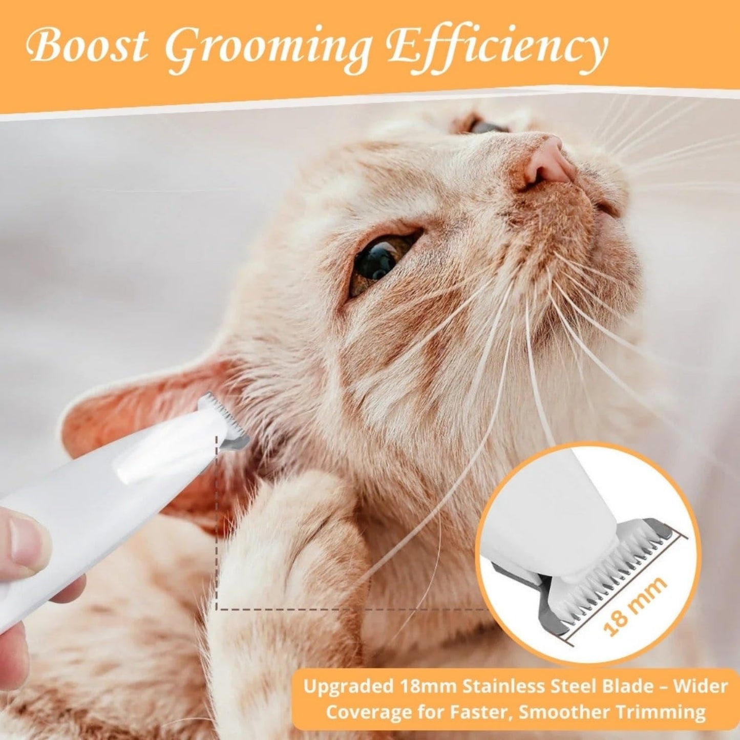Belvedir Cat Grooming Trimmer, Belvedir Cat Trimmer, Cordless Pet Shaver, Low Noise Waterproof Rechargeable, for for Cats, Small Dogs & Animals Paws, Ears, Rump, Face, Eyes