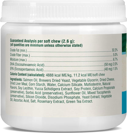 Petnc Natural Care Dog Skin and Coat Supplement (60 Chewables), With Omega 3, EPA & DHA, Promotes Healthy Skin & Glossy Coat, For Dogs 18 Weeks & Older, Liver Flavor