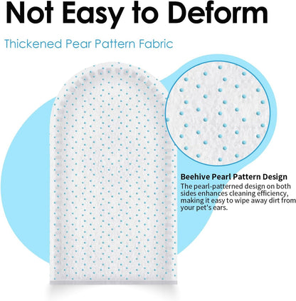 Mooncat Ear Cleaner Finger Wipes for Cats & Dogs and Silicone Grooming Brush Bundle - Gentle Ear Care Solution and Deshedding Massage Comb for Indoor Kittens