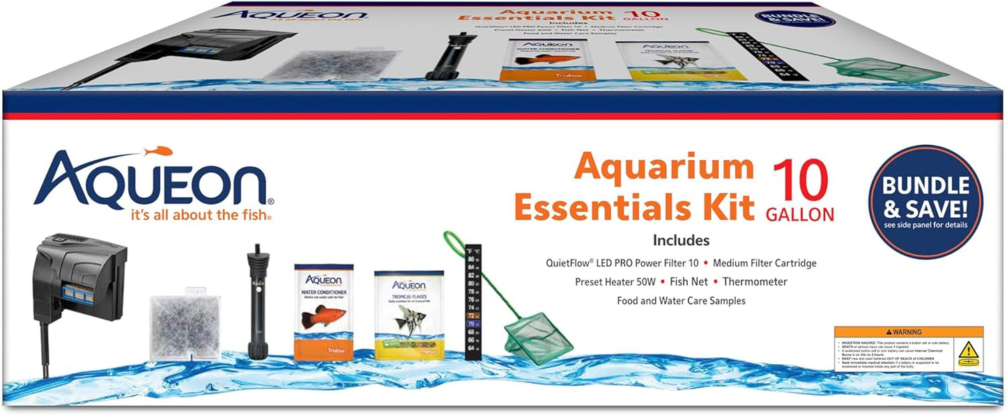 Aqueon Fish Tank Aquarium Essentials Starter Kit for 10 Gallon Tanks