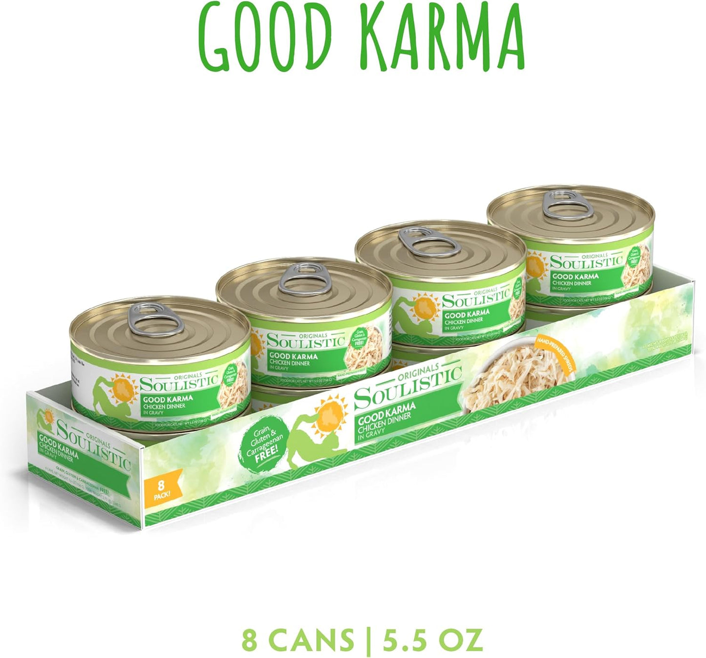 Soulistic Originals, Good Karma Chicken Dinner in Gravy, 5.5oz Can, Pack of 8