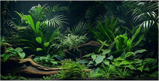 Aquarium Background, Aquatic Plant River Bed & Lake Tropical Undersea Tree Branch Fish Tank Background, 6 EVA Double-Sided Tapes 36x18 inches/90x45