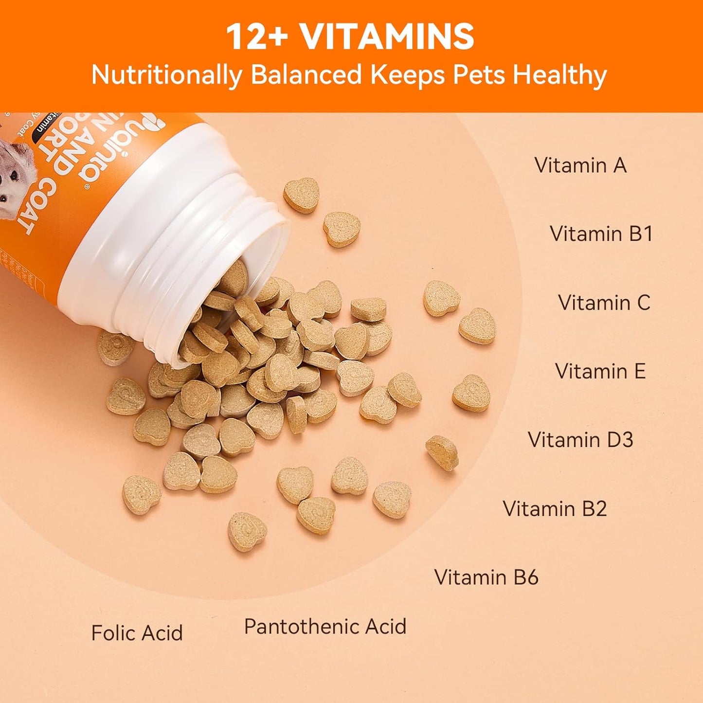 Dog Vitamins for Itchy Skin, Omega 3 Fish Oil for Healthy Skin, Less Shedding, Fluffy Hair, 12-in-1 Multivitamin for Dogs & Cats, Folic Acid Pregnant Dog Skin Care-200 Tablets