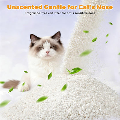 Premium Cat Litter, Non-Stick Strong Clumping Cat Litter, 100% Natural Cassava Kitty Litter, Multi-Cat/Unscented Dust-Free/Odor Control/Ultra Absorbent/Less Scattering - 9 lbs - 1 Pack
