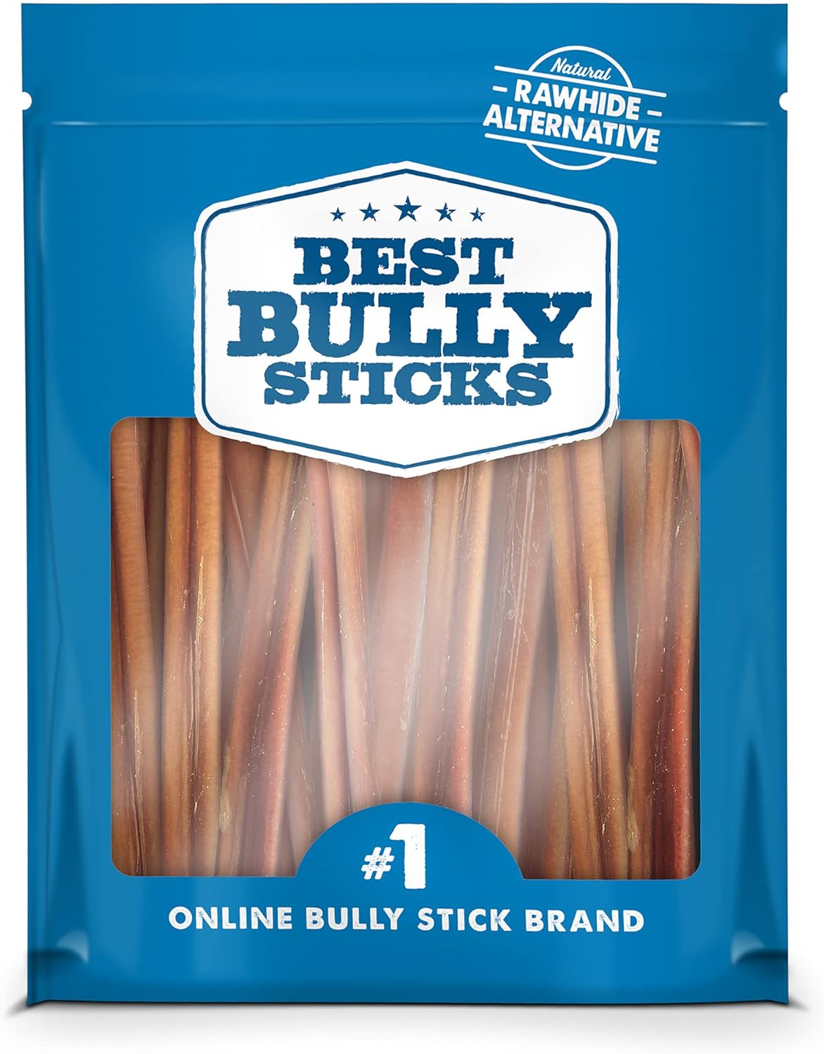 Best Bully Sticks 6 Inch Bully Sticks for Dogs - 50 Count (Pack of 1) - Natural, Easily Digestible, 100% Grass-Fed Beef, Grain and Rawhide Free