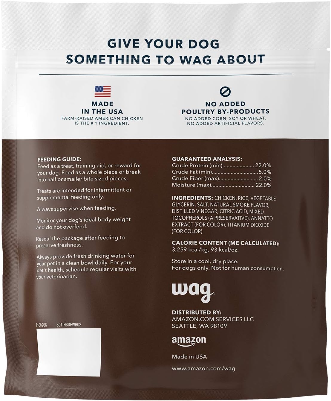 Amazon Brand - Wag Dog Treats, Chicken and Waffle Bites, 12 oz Resealable Pack of 1