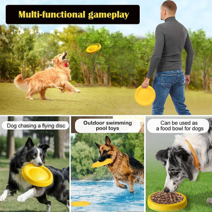 Dog Flying Disc Toy,9 Inch Indestructible Flying Disc for Throwing and Training Dog Frisbee Outdoor Play,Durable Water Pool Float Dog Toys Safe on Teeth,EVA Material for for Medium Large Dogs
