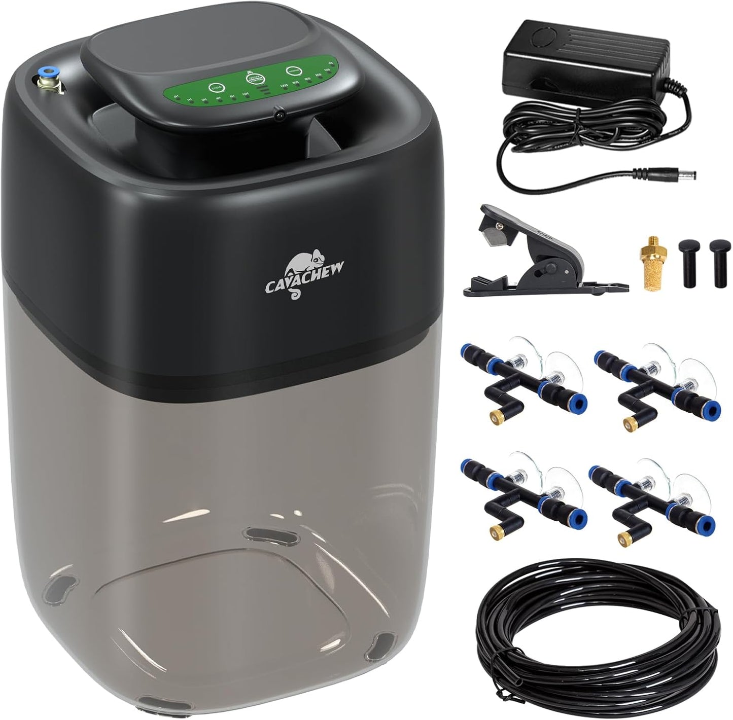 10L Reptile Mister Fogger with Timer, 4 Nozzles, High Pressure Automatic Misting System for Reptile Tank, Terrarium Humidifier for Reptiles, Amphibians & Plants