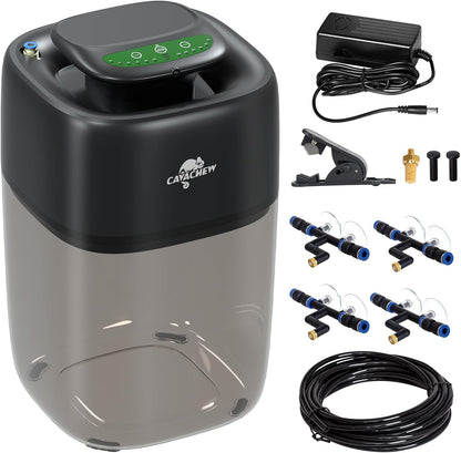 10L Reptile Mister Fogger with Timer, 4 Nozzles, High Pressure Automatic Misting System for Reptile Tank, Terrarium Humidifier for Reptiles, Amphibians & Plants