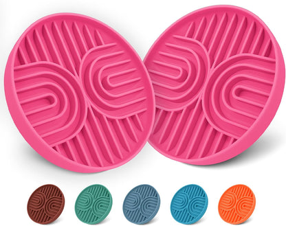 Slow Feeder Dog Bowls, Dishwasher Safe, Non-Slip Base, BPA-Free Slow Eating Dog Bowl (Blush, 2-Pack)