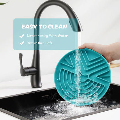 Lesipee Slow Feeder Dog Bowl for Large & Small Pets, Anti Choking Puzzle Dog Food Lick Mat with Non-Slip Base, Interactive Pet Slow Eating, Silicone Licking Mat Cat Feeding Bowl for Puppies & Cats