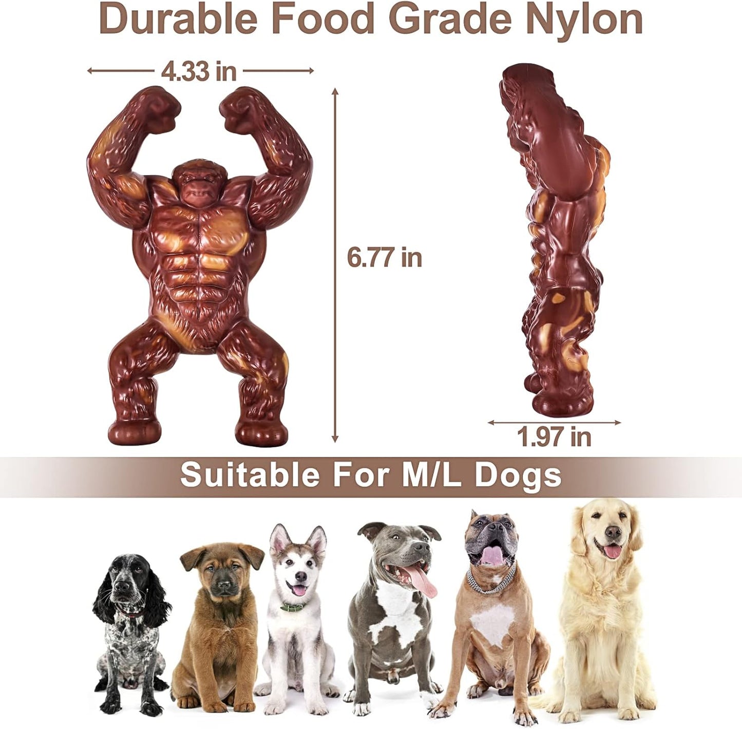 PETSTA Indestructible Dog Toys for Aggressive Chewers, Extreme Tough Toys for Large Dogs, Real Beef Flavored, Dog Bone for Medium/Large Dogs Breed, Gifts for Dogs