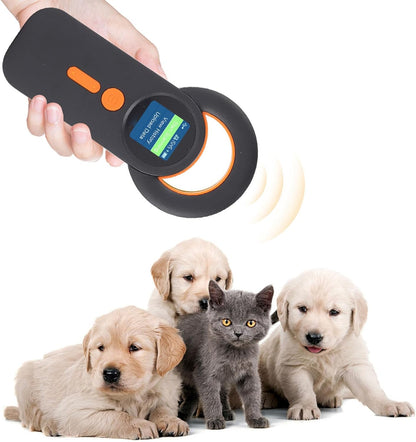 Fafeicy Animal Chip Scanner, EMID FDX B Pet Chip Reader with 1.44 Inch TFT Screen 240 Data Storage, for 134.2KHz 125KHz Glass Digital Tag Reading