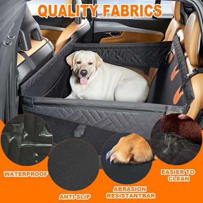 Dog Car Seat for Large Medium Dogs with Seat Belt, Waterproof Dog Car Seat, Pet Bed for Cars Hammock with Storage Pocket(Grey)