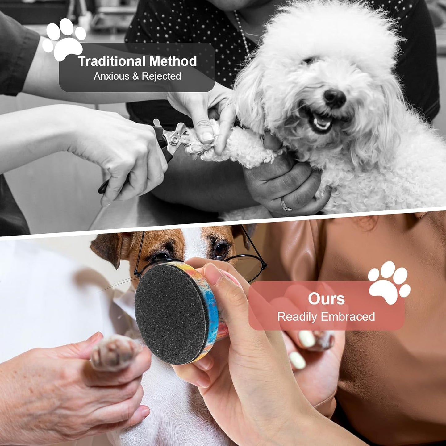 Dog Nail File with 6Pcs Replaceable Filing Disc, Dog Scratch Board for Safe and Easy Nail Care, Dog Nail Scratch Board Ensures Smooth and Healthy Nails for Dogs and Cats (Colorful)