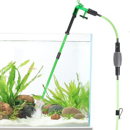 AQQA Aquarium Siphon Gravel Vacuum Fish Tank Cleaner kit,Stress Ball Python Water Changer,Extendable Length and Fixed On Fish Tank,Manually Water Changer Wash Sand S