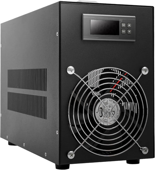 60L/15.85Gal Aquarium Chiller, 200W 110V Water Inline Chiller Cooling Machine with Temperature Probe Line, Fish Tank Cooler for Axolotl Coral Jellyfish