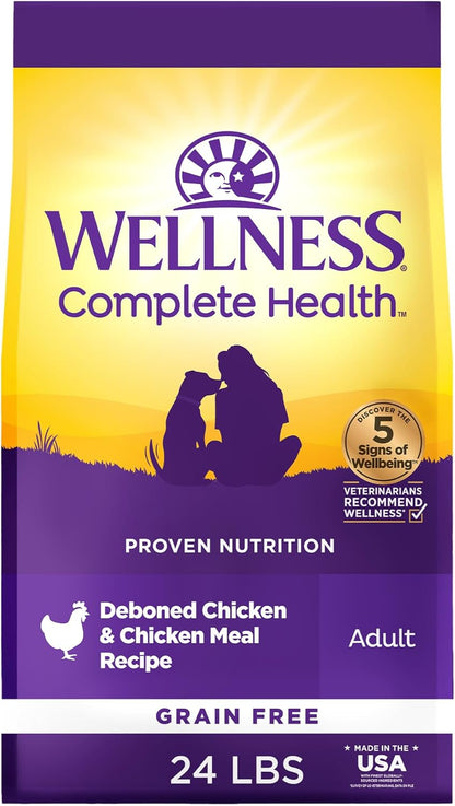 Wellness Natural Pet Food Complete Health Natural Grain Free Dry Dog Food, Chicken, 24-Pound Bag