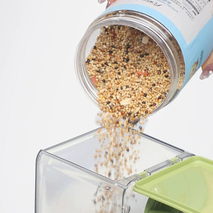 Automatic Bird Feeder, Bird Cage Feeder with Perch for Parakeet Canary Cockatiel Finch (Green)