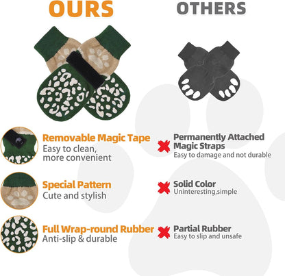 KOOLTAIL Dog Socks for Hot/Cold Pavement to Prevent Licking Paws for Hardwood Floors,Anti Slip,Pet Boots&Paw Protector with Grippers,Puppy Shoes Booties for Small Medium Large Senior Dogs