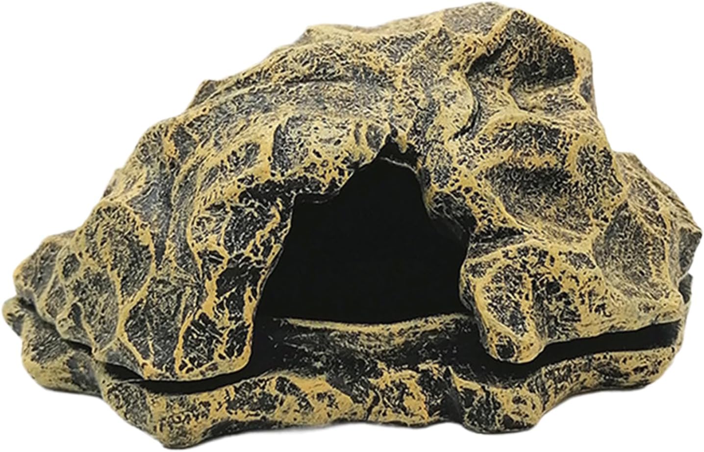 Reptile Shelter - Fake Rock Resin Terrarium, Aquarium Caves | Landscape Basking Suitable Gecko Lizard Tortoise Snake Amphibian Fish Habitat Decoration L