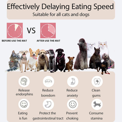 Licking Pad Mats 6 in 1 Reddish Orange for Butter Yogurt Peanut Frozen Food, Dog Slow Feeder Puzzle Bowl, Silicone Anti-Slip Pets Treats Feeding Mat, Collapsible Dog Water Bowl