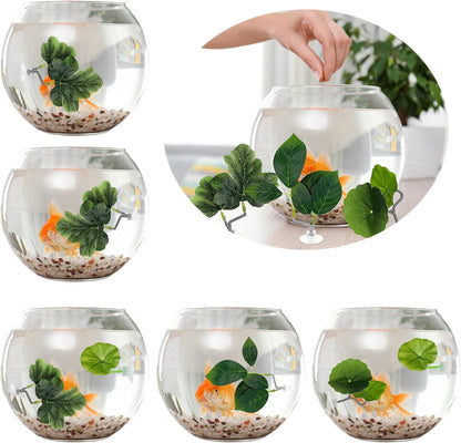 6 PCS Betta Fish Hammock Betta Leaf Aquarium Décor Simulating the Natural Habitat Fish Tank Accessories Multi Leaf Design with Suction Cup for Sleeping Resting Hiding Playing Breeding(Various Shapes)