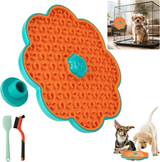 2 in 1 Lick Mat for Crate Training, Dog Slow Feeder Anxiety Relief Enrichment Pad with Suction Cups, Dishwasher Safe, BPA-Free Silicone for Small & Medium Dogs, 1 Pack
