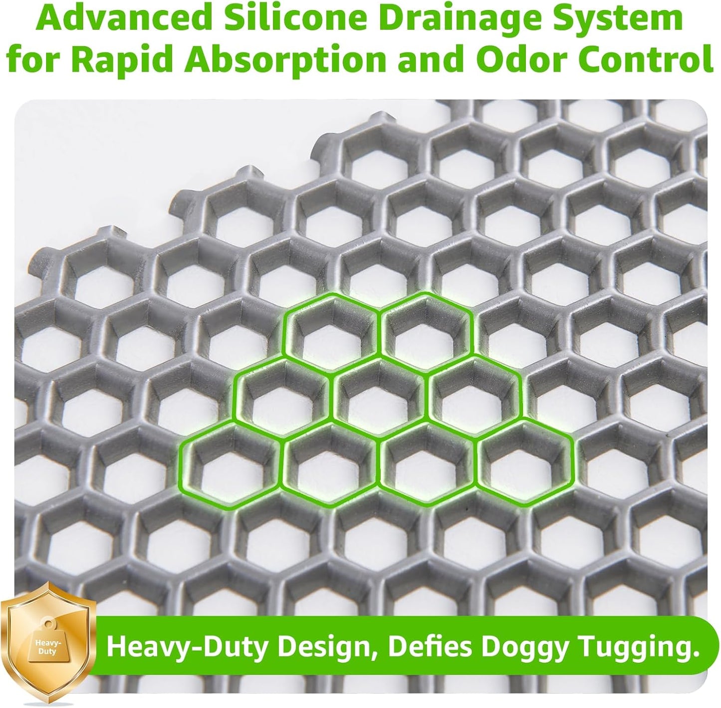 LOOBANI 35x23in Large Dog Litter Box: Dog Grass Pad with Tray with 2×Artificial Grass Pads + 1×Drainage Grate - Quickly Absorbent Portable Patio Potty for Balcony Apartment Indoor Outdoor Use