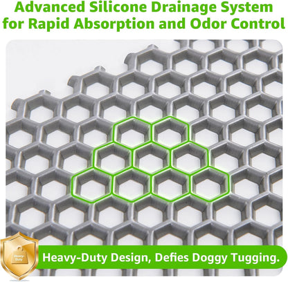 LOOBANI 35x23in Large Dog Litter Box: Dog Grass Pad with Tray with 2×Artificial Grass Pads + 1×Drainage Grate - Quickly Absorbent Portable Patio Potty for Balcony Apartment Indoor Outdoor Use