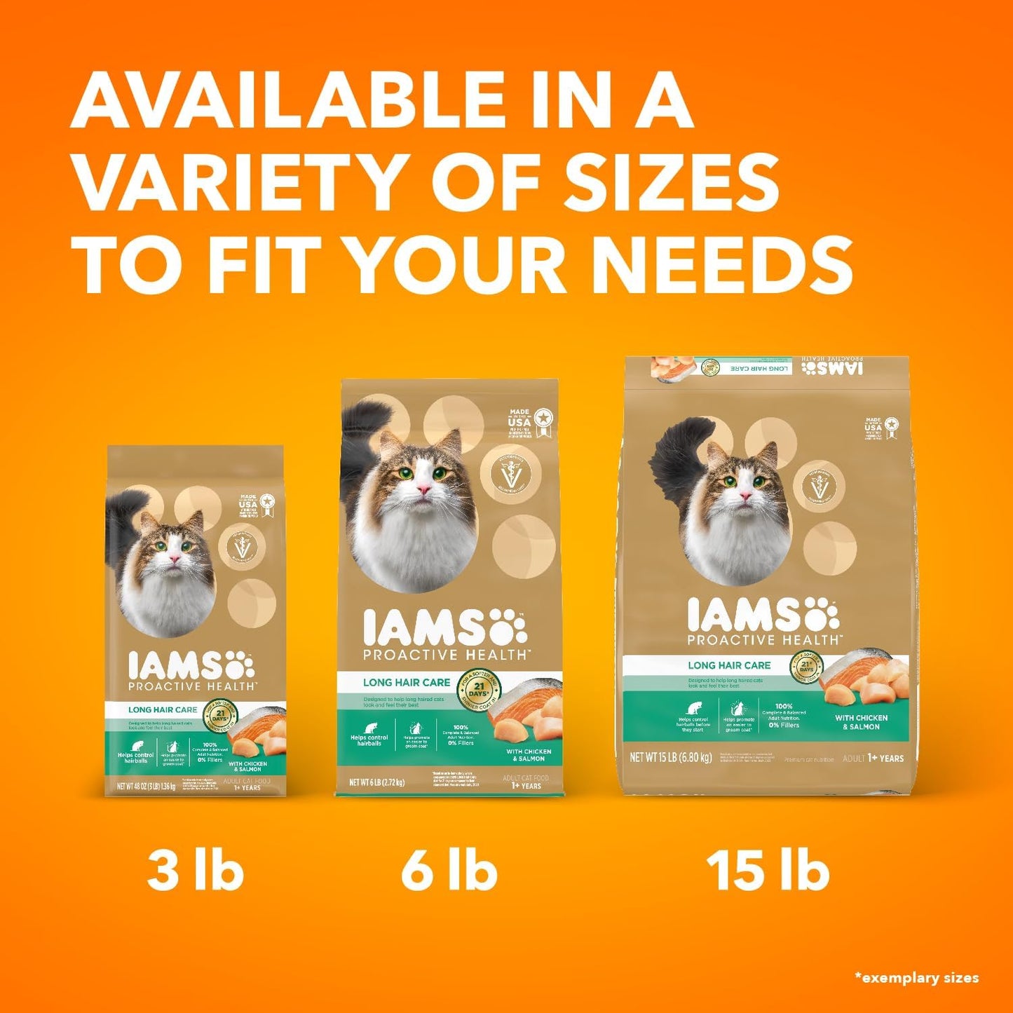 IAMS Proactive Health Long Hair Care Adult Dry Cat Food with Real Chicken & Salmon, 6 lb. Bag