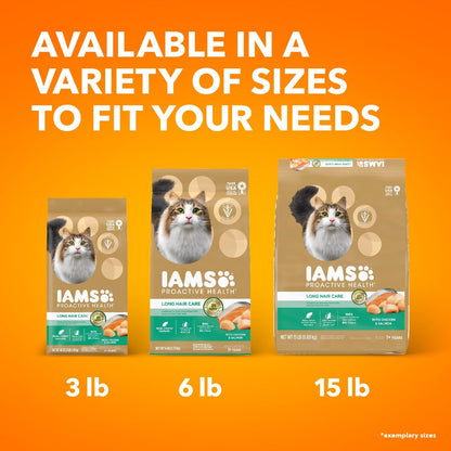 IAMS Proactive Health Long Hair Care Adult Dry Cat Food with Real Chicken & Salmon, 6 lb. Bag