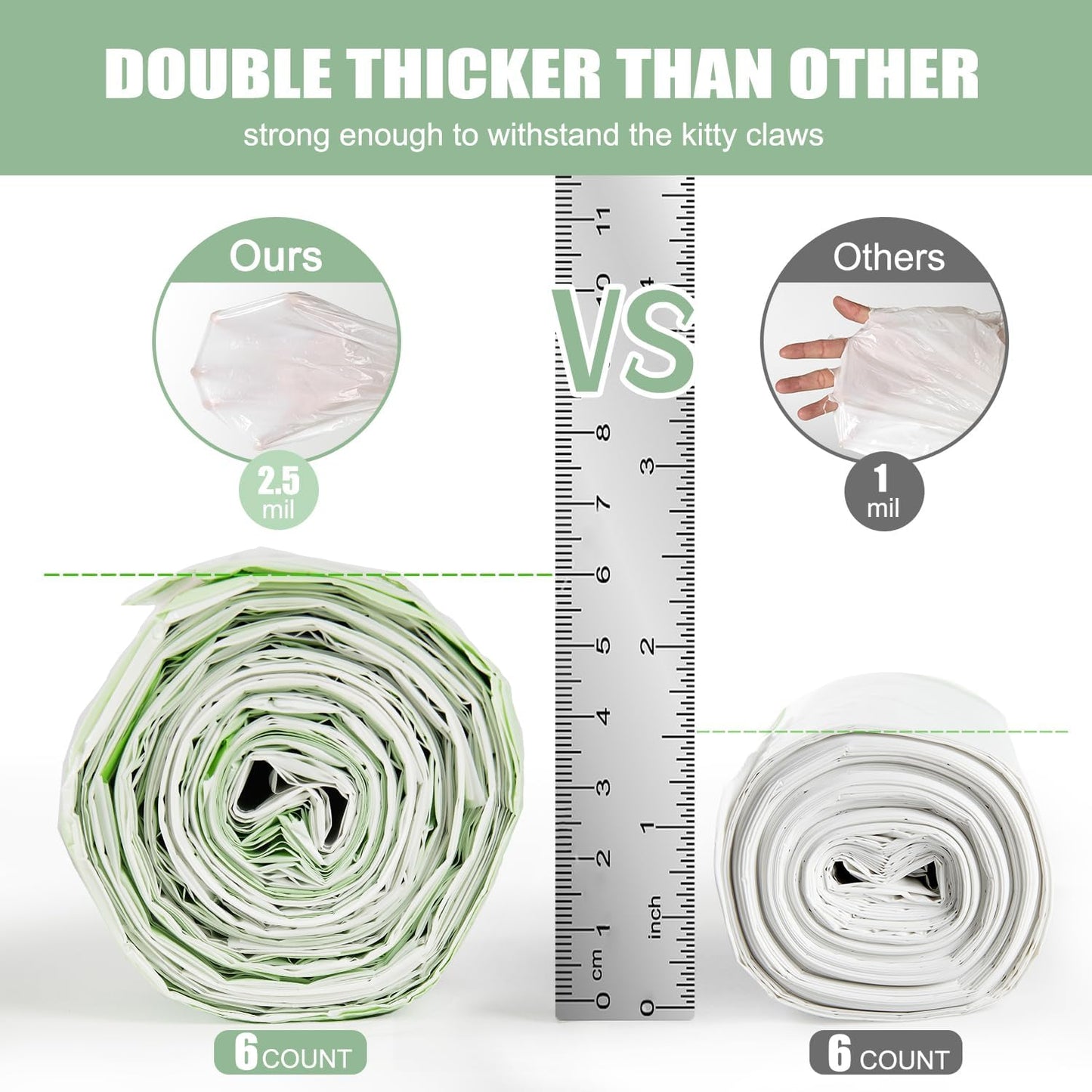 Cat Litter Box Liners Disposal Bags with Tie Handles,Large,37" x 17" Jumbo Drawstring Extra Durable Pet Cat Pan Liners for litter box Extra-Thick Kitty Litter Box Bag-36 Counts (3 Pack)