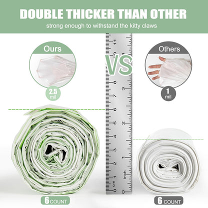 Cat Litter Box Liners Disposal Bags with Tie Handles,Large,37" x 17" Jumbo Drawstring Extra Durable Pet Cat Pan Liners for litter box Extra-Thick Kitty Litter Box Bag-36 Counts (3 Pack)