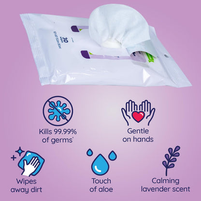 Wet Ones for Pets Antibacterial Calming Wipes with Chamomile, Lavender Scent - Dog Cleaning Wipes - Scented, Durable and Disposable Dog Wipes for Paws, 30 Count