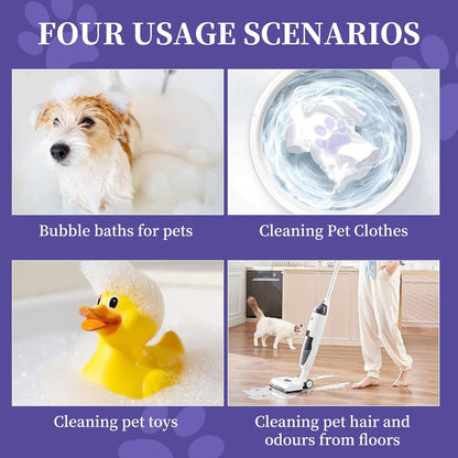 Pet Laundry Sheets Shampoo Sheets, Fast Dissove and Dense Foamy Liquidles Pet Supplies, for Pet Clothing and Toys Washing, for Dog and Cat Bath, Up to 30 Washes