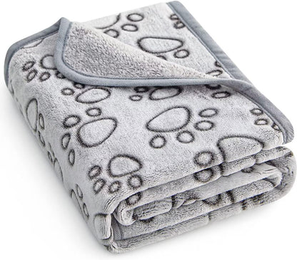 Stuffed® Premium Soft Dog Blanket Washable, 40"x32" Cat Blanket for Indoor Cats Large Medium Small Dog Puppy Essentials (Grey)