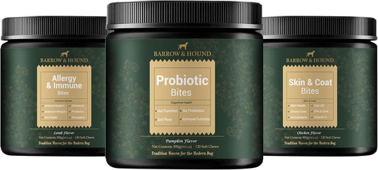 Barrow & Hound Seasonal Care Pack – Allergy Support, Probiotic & Skin & Coat Bites – Year-Round Immune & Skin Health