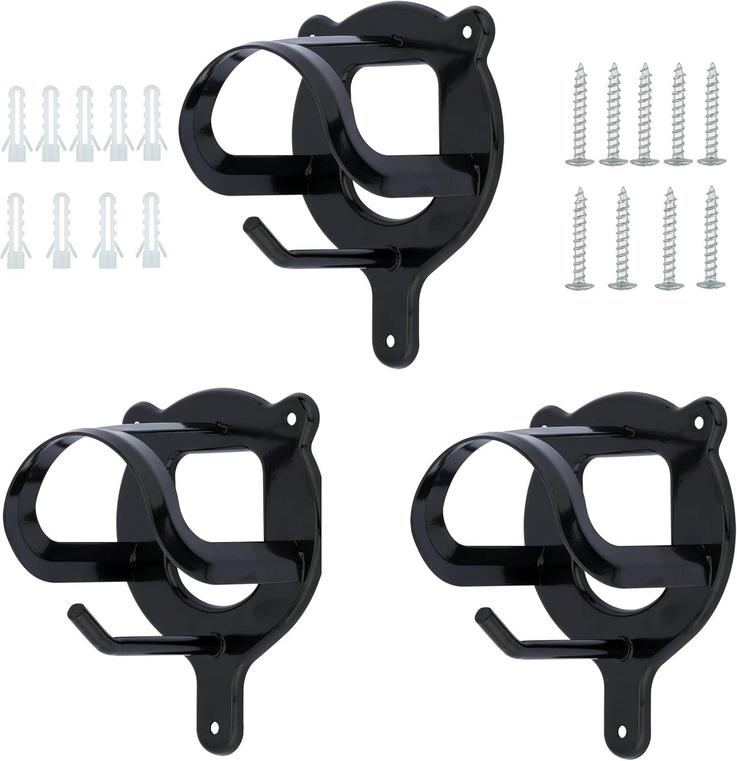 3 Counts Horse Bridle Rack,Heavy Duty Metal Wall Mount Bridle Hooks with Tubes and Screws for Horse Tack Storage Halter Hanger in Barn Stable Tack Room Supplies