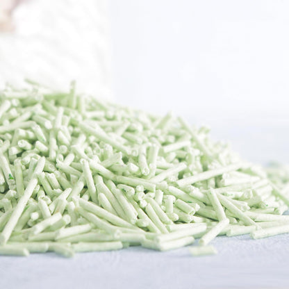 Tofu Cat Litter Green Tea 5.5 Lbs, Flushable Clumping Fast Drying, Ultra Absorbent, Low Tracking Cat Litter 2mm Pellets.