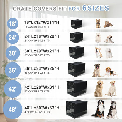 Explore Land Breathable Dog Crate Cover - 4 Sides Mesh Ventilation, Basic Pet Kennel Cover, All Sides Open, Universal Fit for 1 2 3 Doors 24 inches Wire Dog Crate