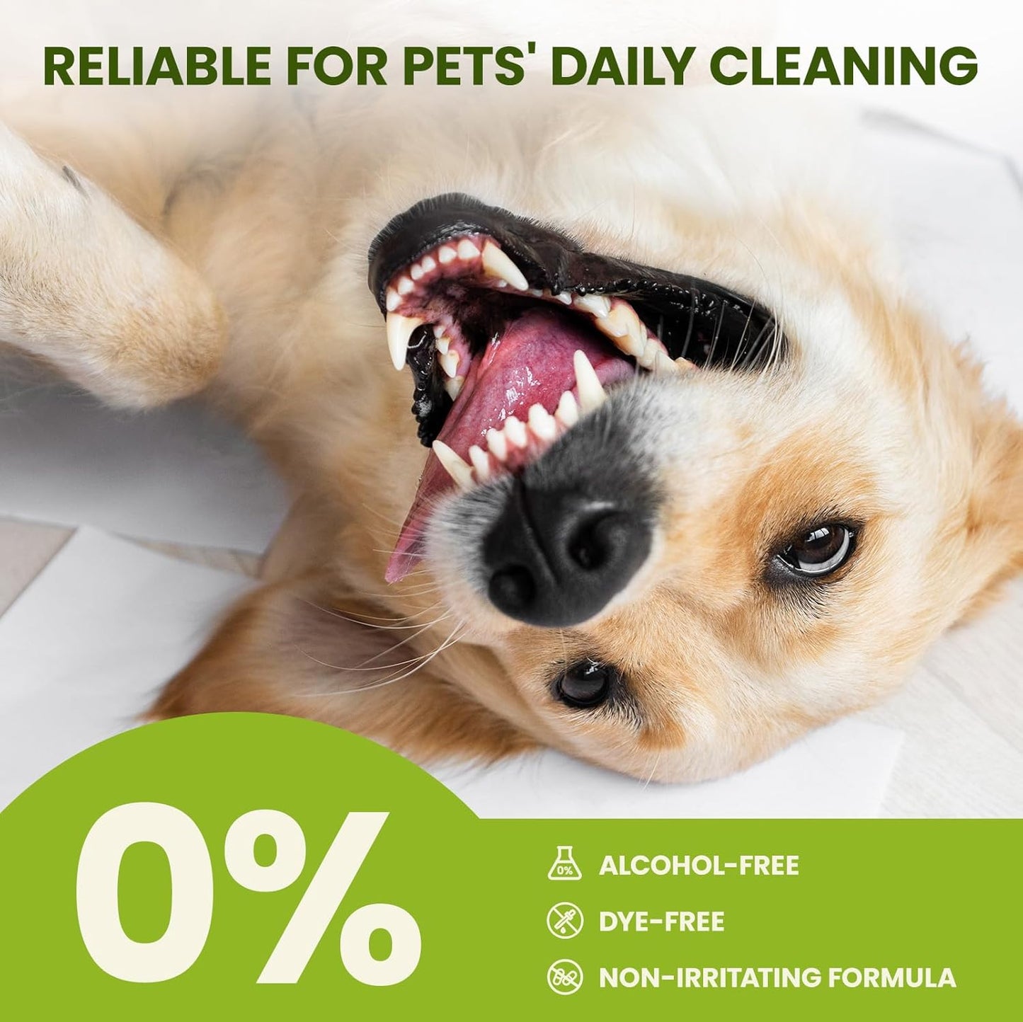 Small Animals Stain Removers Dog Tooth Brushing Kit, Fresh Breath Pet Dental Finger Wipes, Dog Dental Wipes Teeth Wipes, Lick-Safe Easy Removal of Tartar Buildup, Unscented, 100 PCS