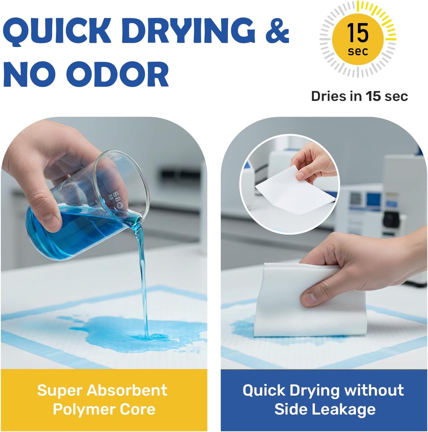 50 Pack Small Puppy Pad - 17.6"x23.6", Super Absorbent Waterproof, Odor Eliminating, Leak-Proof, 5-Layer Potty Training Pads, Doggie/ Cats Pee Pad for Indoor Floor Protection, Upgrade