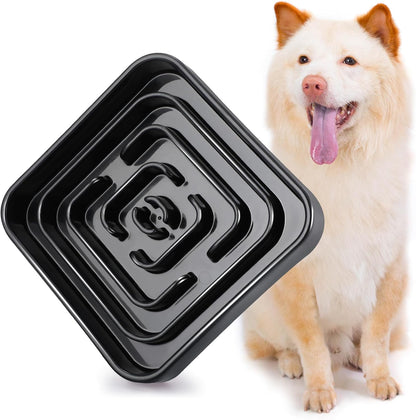 Slow Feeder Dog Bowls for Large Medium Dogs, Anti-Choking Slow Eating Maze Dog Food Bowl, Anti-Slip Slow Feeding Pet Puzzle Bowl,Black
