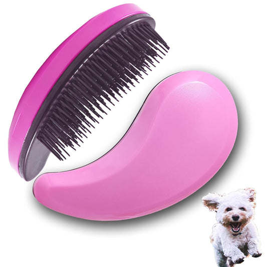 Small Dog Brush, Soft Pet Grooming Brush for Shih Tzus, Yorkies, Maltipoos, Maltese, Puppy Massaging Hair Brush, Cat Brush, for Small Animals Rabbits of All Hair Types (Pink)