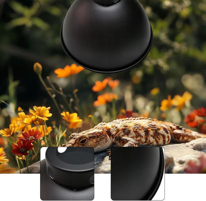 Reptile Dome Lamp Cover Lampshade Easy Installation Light Shade Replace Parts for Lizard Reptile Terrarium Habitat- 8.5in White Lining