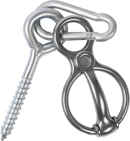 Blocker tie Ring for Horses,Horse tack and Supplies Horse Accessories,Horse tie Ring Prevents Horses from Pulling Back Sturdy Stainless Steel