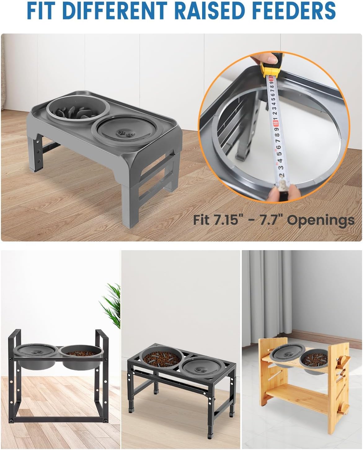 No Spill Dog Water Bowl, Slow Drinking Non Spilling Water Dish, Fits into Elevated Pet Feeder, 30oz Messy Drip Proof Slobber Stopper Water Dispenser for Dogs